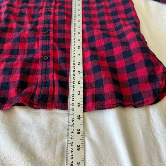 Banana Republic Men's Red/Black Check Untucked Slim Fit Button Up‎ Shirt Medium - Picture 12 of 13